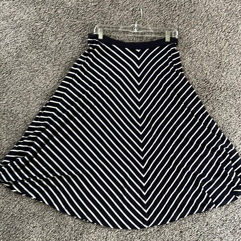 Navy white striped skirt